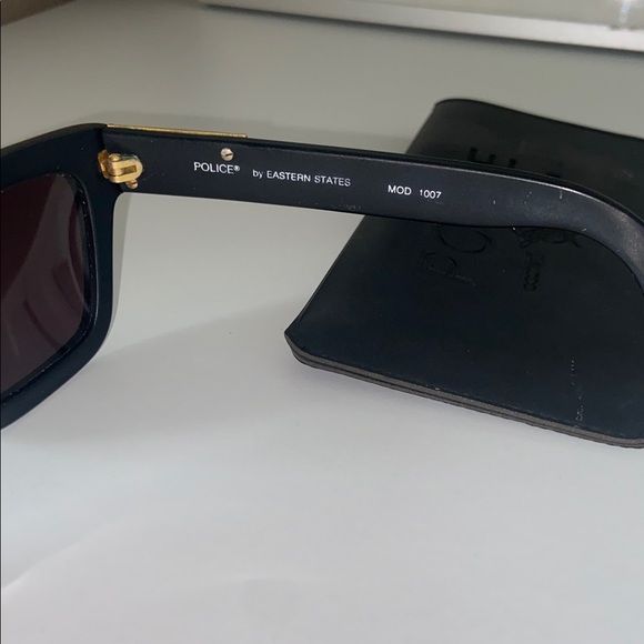 Police Matte Black Aviator Sunglasses Eastern States gold logo etching unisex - Picture 9 of 10